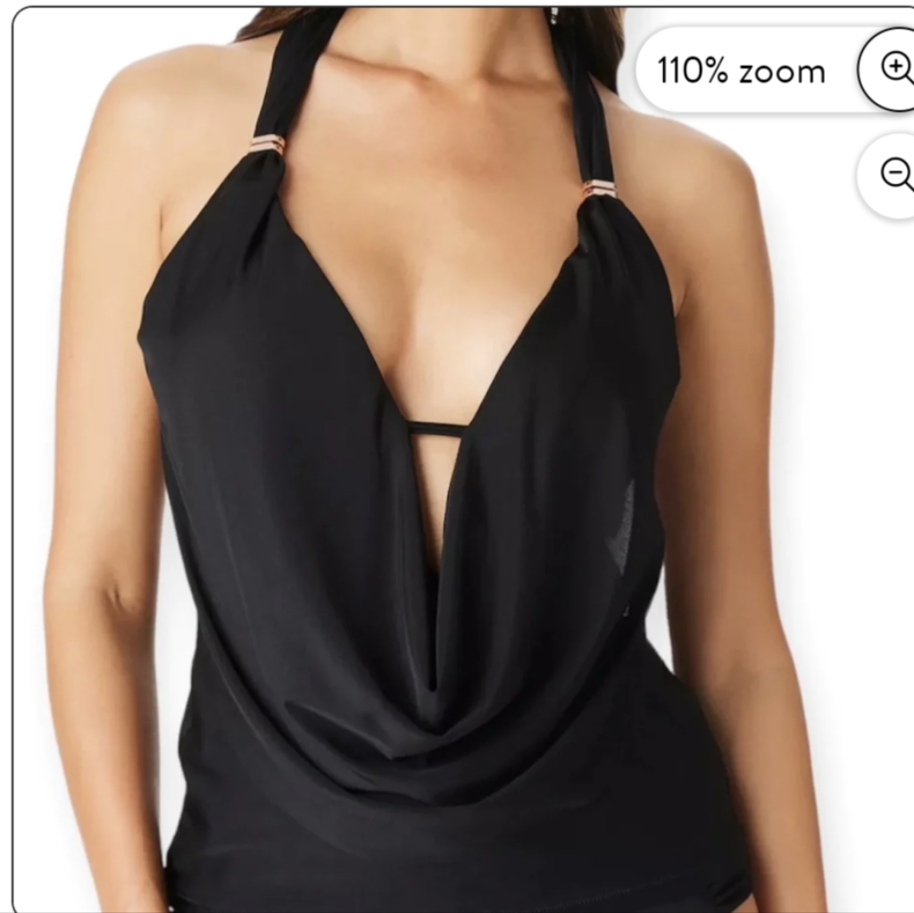 Tankini Top Plunging Cowl Neck